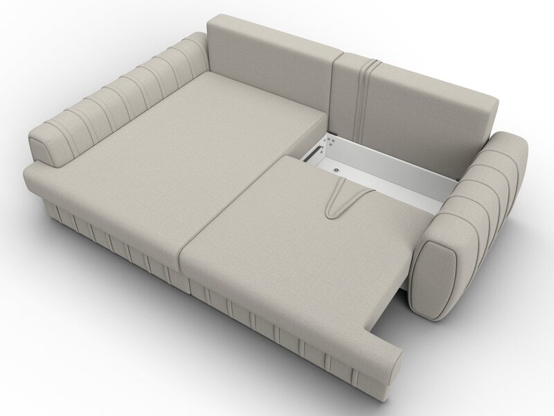 Диван угловой Лига-057 НПБ угол левый, Рогожка, Амур 02 бежевый