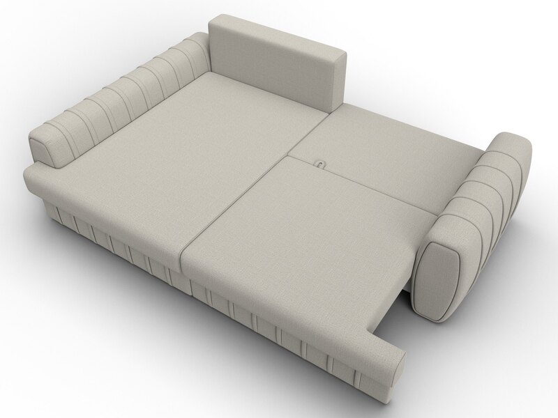 Диван угловой Лига-057 НПБ угол левый, Рогожка, Амур 02 бежевый