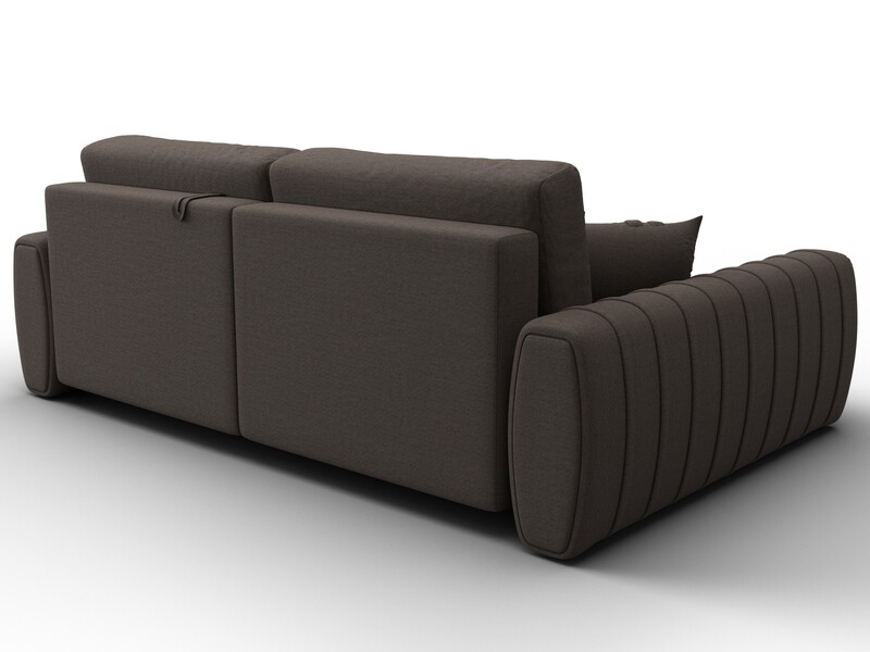 Диван угловой Лига-057 НПБ угол левый, Рогожка, Амур 05 коричневый