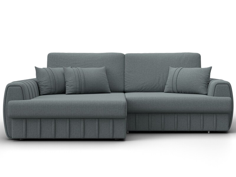 Диван угловой Лига-057 НПБ угол левый, Рогожка, Амур 07 серый