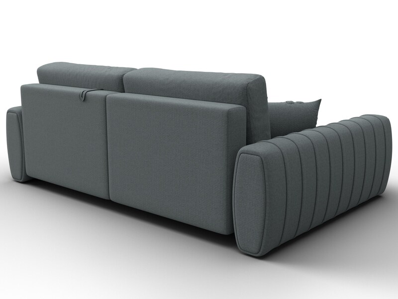 Диван угловой Лига-057 НПБ угол левый, Рогожка, Амур 07 серый