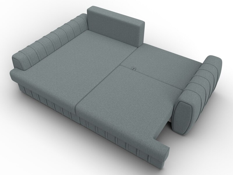 Диван угловой Лига-057 НПБ угол левый, Рогожка, Амур 07 серый