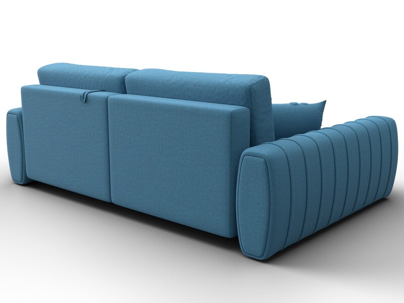 Диван угловой Лига-057 НПБ угол левый, Рогожка, Амур 10 голубой