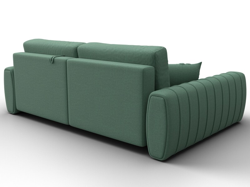 Диван угловой Лига-057 НПБ угол левый, Рогожка, Амур 11 зеленый