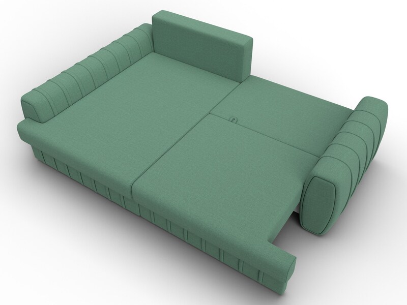 Диван угловой Лига-057 НПБ угол левый, Рогожка, Амур 11 зеленый