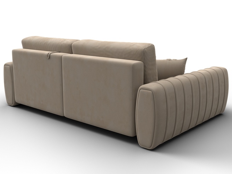 Диван угловой Лига-057 НПБ угол левый, Велюр, SEVEN 729 бежевый