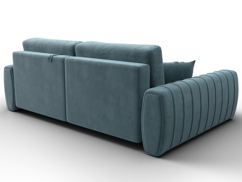 Диван угловой Лига-057 НПБ угол левый, Велюр, SEVEN 113 бирюзовый