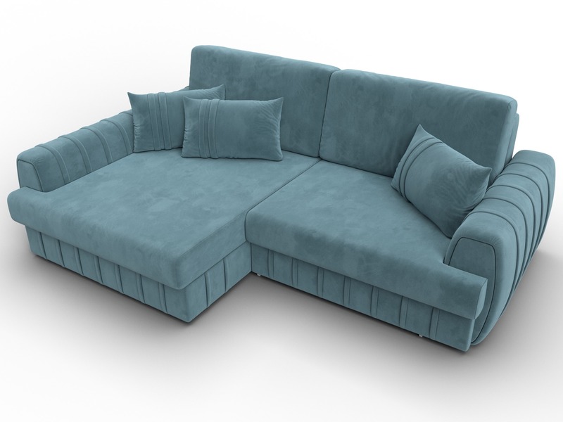 Диван угловой Лига-057 НПБ угол левый, Велюр, SEVEN 113 бирюзовый