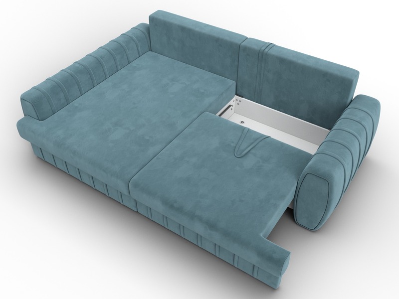 Диван угловой Лига-057 НПБ угол левый, Велюр, SEVEN 113 бирюзовый