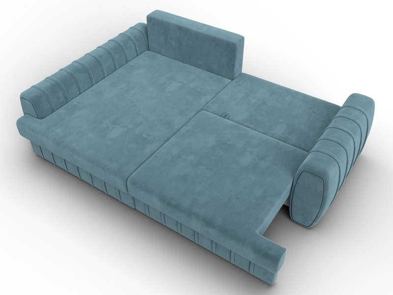 Диван угловой Лига-057 НПБ угол левый, Велюр, SEVEN 113 бирюзовый