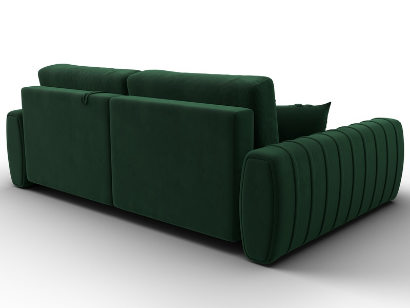 Диван угловой Лига-057 НПБ угол левый, Велюр, SEVEN 626 зеленый