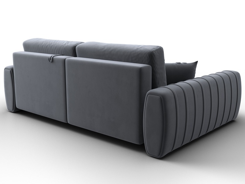 Диван угловой Лига-057 НПБ угол левый, Велюр, SEVEN 17 серый