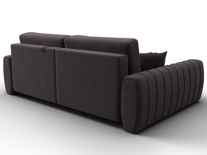 Диван угловой Лига-057 НПБ угол левый, Велюр, SEVEN 727 коричневый