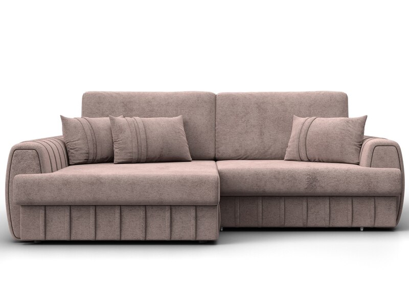 Диван угловой Лига-057 НПБ угол левый, Велюр, TOWER 05 бежевый