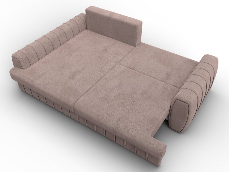 Диван угловой Лига-057 НПБ угол левый, Велюр, TOWER 05 бежевый