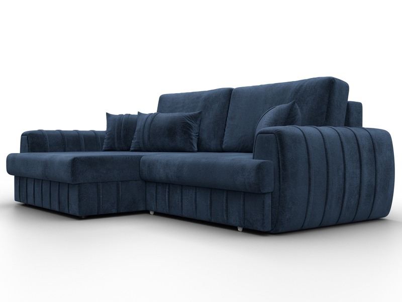 Диван угловой Лига-057 НПБ угол левый, Велюр, TOWER 13 синий