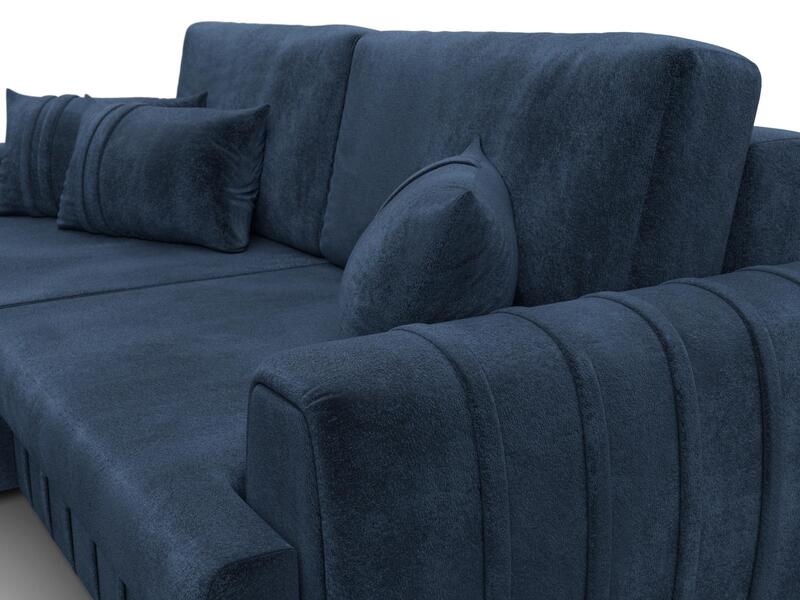 Диван угловой Лига-057 НПБ угол левый, Велюр, TOWER 13 синий