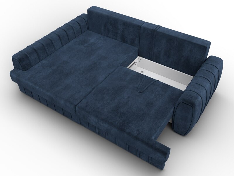 Диван угловой Лига-057 НПБ угол левый, Велюр, TOWER 13 синий