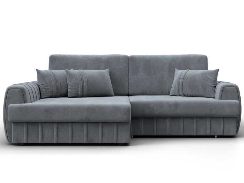 Диван угловой Лига-057 НПБ угол левый, Велюр, TOWER 10 серый