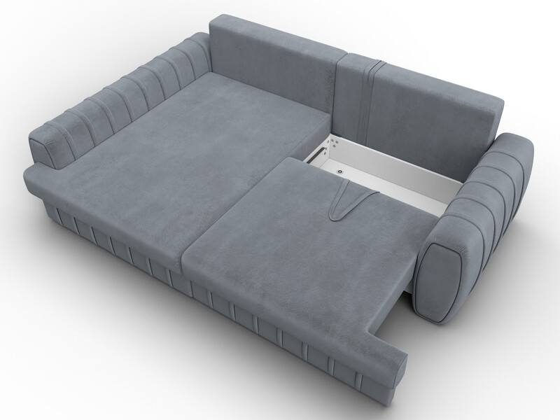 Диван угловой Лига-057 НПБ угол левый, Велюр, TOWER 10 серый