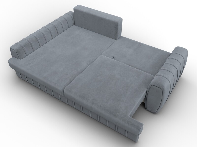 Диван угловой Лига-057 НПБ угол левый, Велюр, TOWER 10 серый