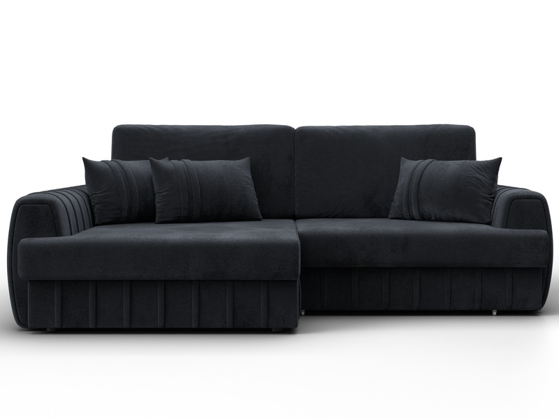 Диван угловой Лига-057 НПБ угол левый, Велюр, TOWER 11 темно-серый