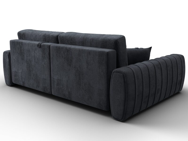 Диван угловой Лига-057 НПБ угол левый, Велюр, TOWER 11 темно-серый