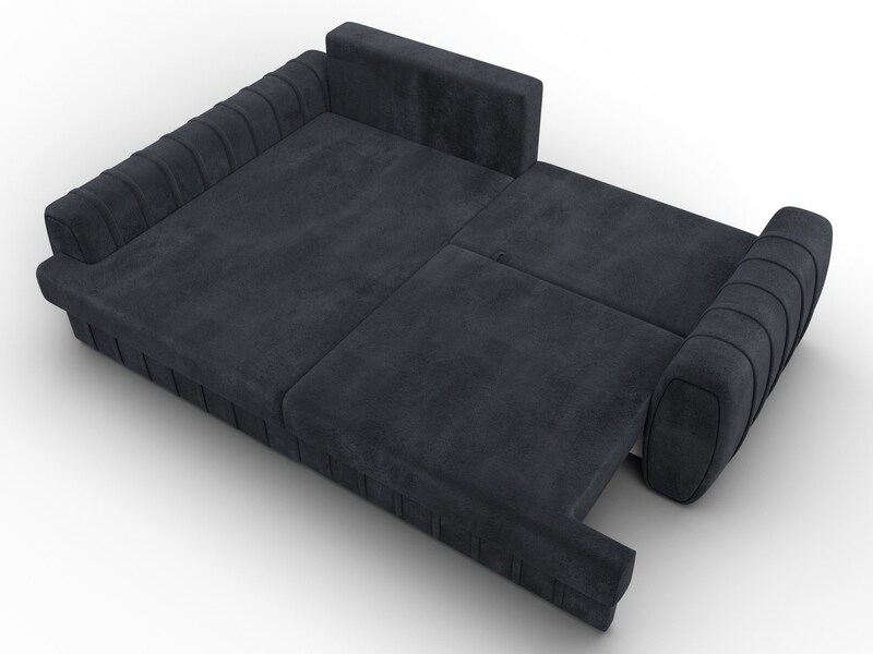Диван угловой Лига-057 НПБ угол левый, Велюр, TOWER 11 темно-серый