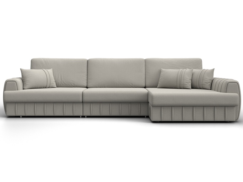 Диван угловой Лига-057 НПБ Лонг угол правый, Рогожка, Амур 02 бежевый