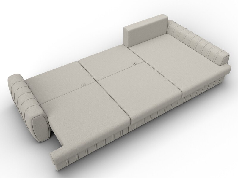 Диван угловой Лига-057 НПБ Лонг угол правый, Рогожка, Амур 02 бежевый