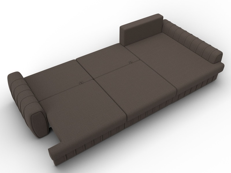 Диван угловой Лига-057 НПБ Лонг угол правый, Рогожка, Амур 05 коричневый