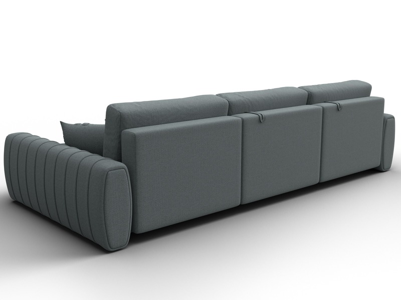 Диван угловой Лига-057 НПБ Лонг угол правый, Рогожка, Амур 07 серый