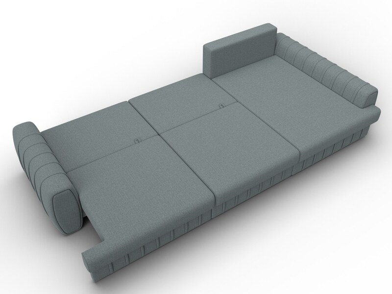 Диван угловой Лига-057 НПБ Лонг угол правый, Рогожка, Амур 07 серый