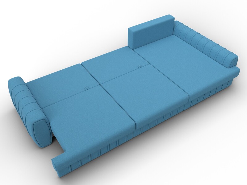 Диван угловой Лига-057 НПБ Лонг угол правый, Рогожка, Амур 10 голубой