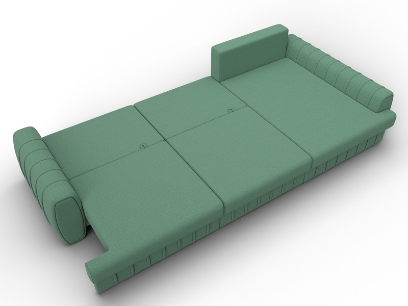 Диван угловой Лига-057 НПБ Лонг угол правый, Рогожка, Амур 11 зеленый