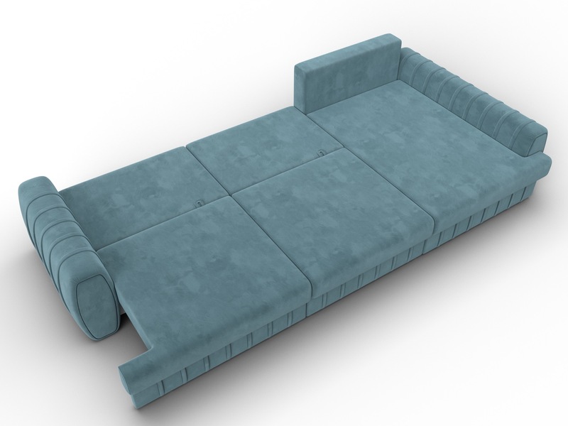 Диван угловой Лига-057 НПБ Лонг угол правый, Велюр, SEVEN 113 бирюзовый