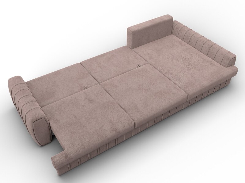 Диван угловой Лига-057 НПБ Лонг угол правый, Велюр, TOWER 05 бежевый