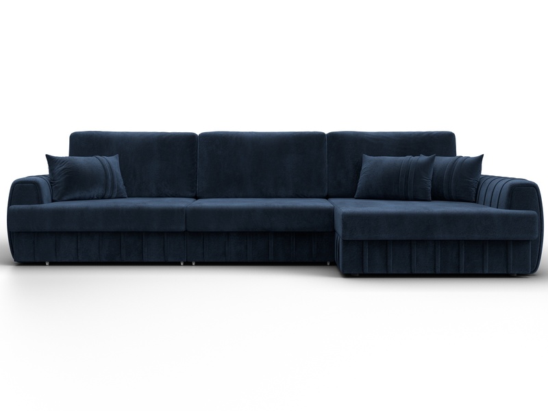 Диван угловой Лига-057 НПБ Лонг угол правый, Велюр, TOWER 13 синий