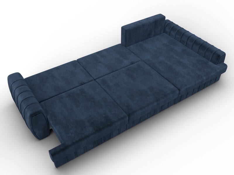 Диван угловой Лига-057 НПБ Лонг угол правый, Велюр, TOWER 13 синий