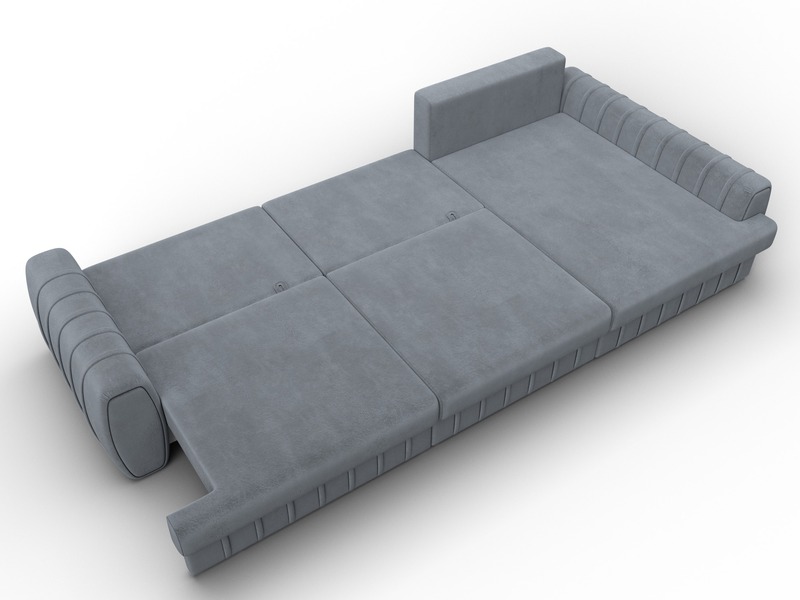 Диван угловой Лига-057 НПБ Лонг угол правый, Велюр, TOWER 10 серый