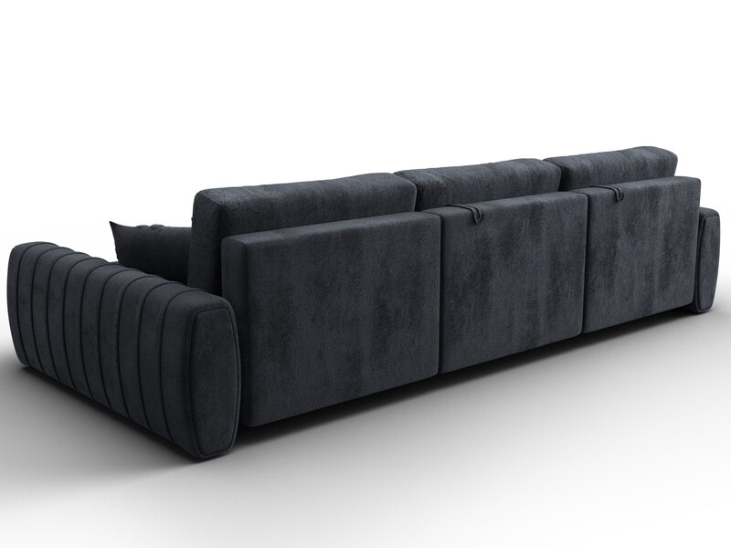 Диван угловой Лига-057 НПБ Лонг угол правый, Велюр, TOWER 11 темно-серый