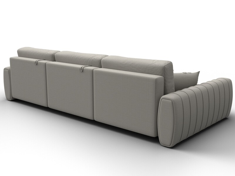 Диван угловой Лига-057 НПБ Лонг угол левый, Рогожка, Амур 02 бежевый