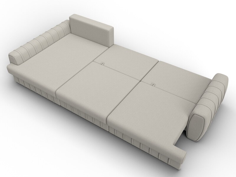 Диван угловой Лига-057 НПБ Лонг угол левый, Рогожка, Амур 02 бежевый
