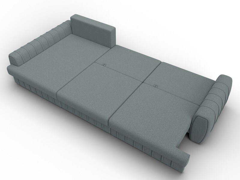 Диван угловой Лига-057 НПБ Лонг угол левый, Рогожка, Амур 07 серый