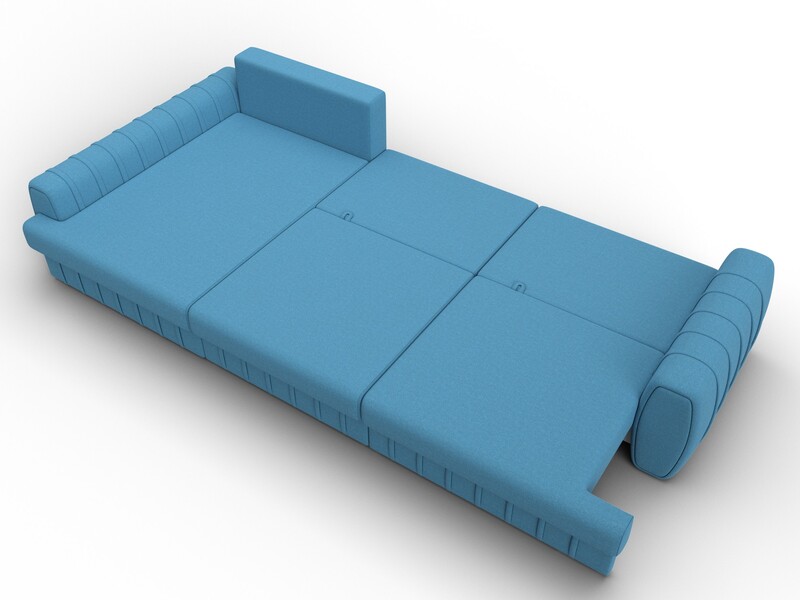 Диван угловой Лига-057 НПБ Лонг угол левый, Рогожка, Амур 10 голубой