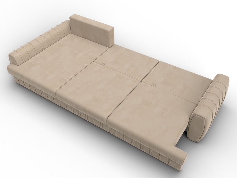 Диван угловой Лига-057 НПБ Лонг угол левый, Велюр, SEVEN 729 бежевый