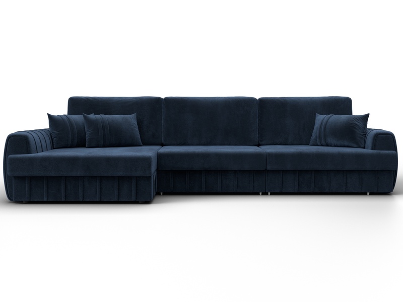 Диван угловой Лига-057 НПБ Лонг угол левый, Велюр, TOWER 13 синий
