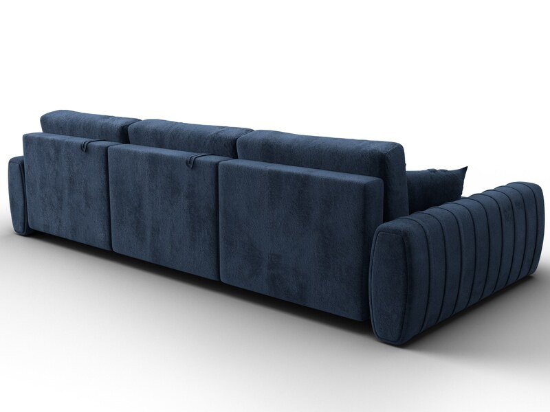 Диван угловой Лига-057 НПБ Лонг угол левый, Велюр, TOWER 13 синий