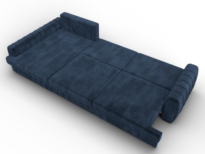 Диван угловой Лига-057 НПБ Лонг угол левый, Велюр, TOWER 13 синий