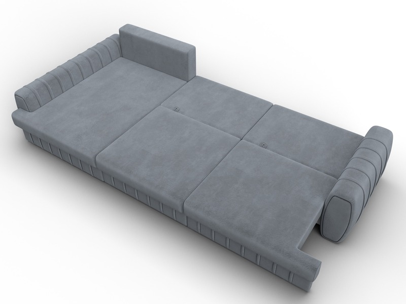 Диван угловой Лига-057 НПБ Лонг угол левый, Велюр, TOWER 10 серый